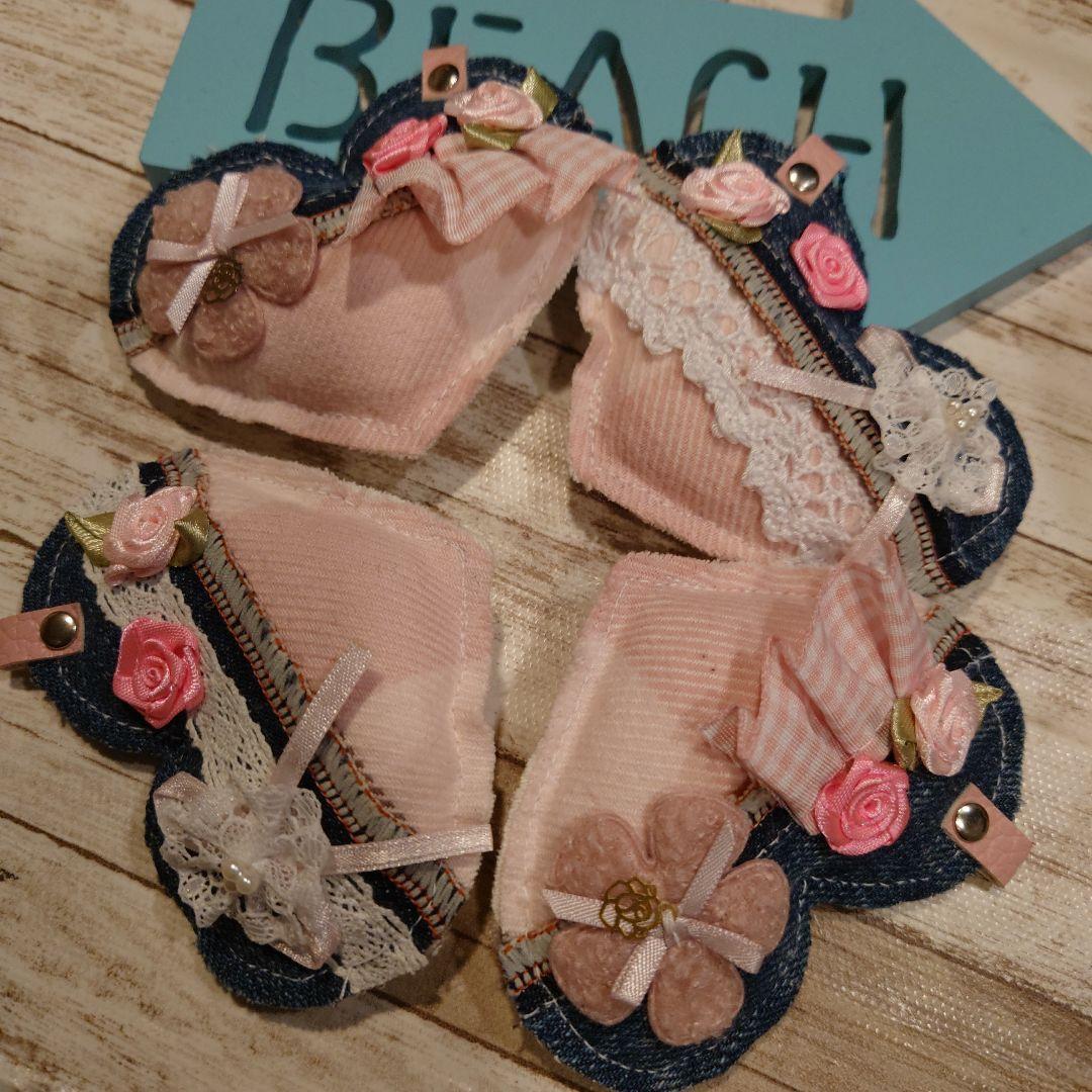 いちごパフェ☆638☆ぷっくりハートキーホルダー４個セット