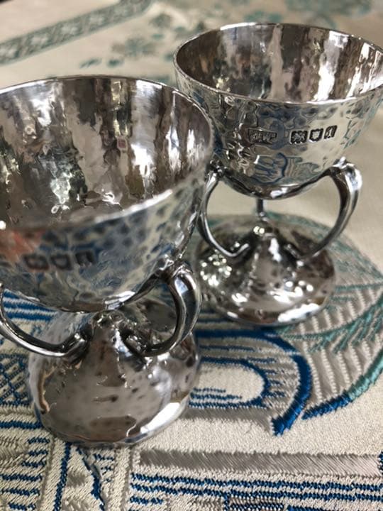 アンティークシルバー❤️マッピン&ウェップ　エッグスタンドペア