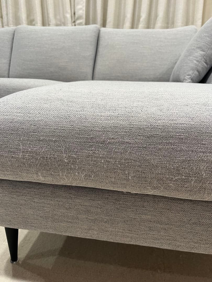 布張りカウチソファ(NポケットA15LC DR-MGY)