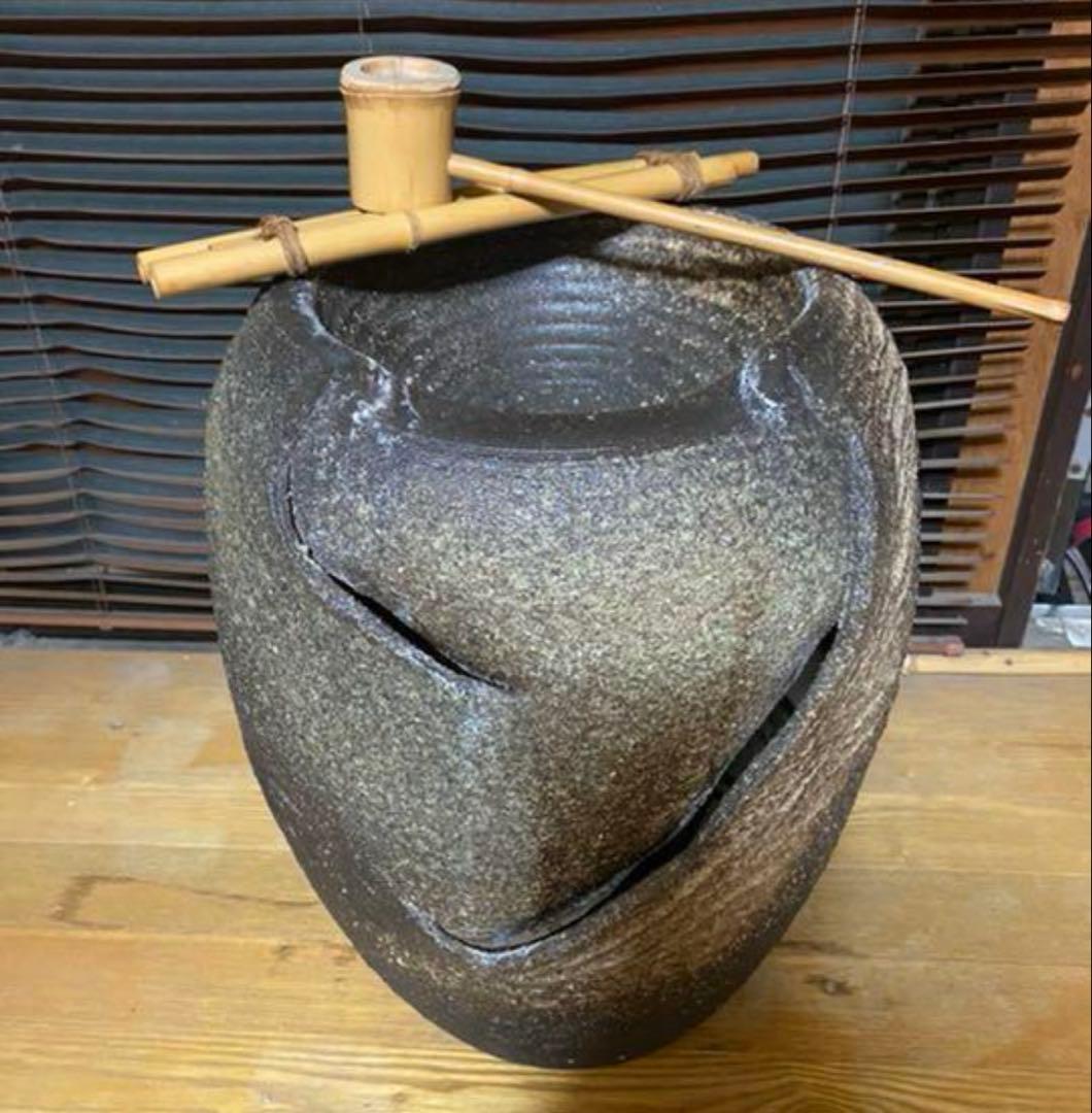 信楽焼　電動つくばい