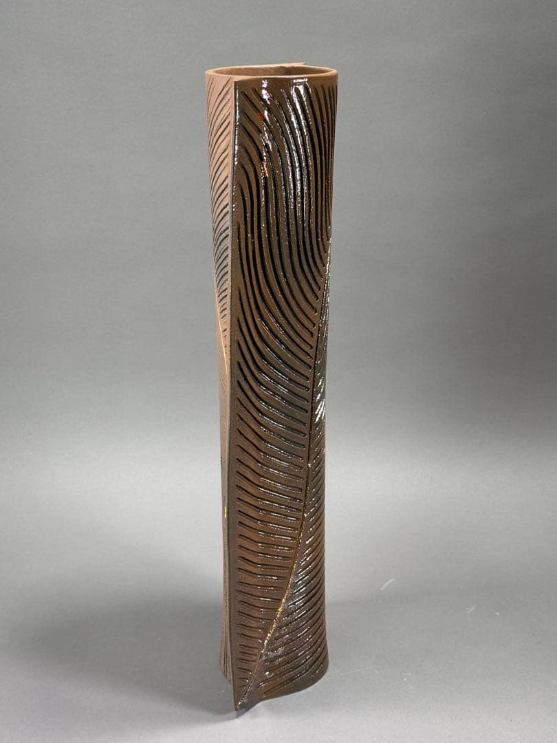 池坊　いけばな　古流　龍生派　小林正明　陶花器　華道具　花瓶　高さ55.5cm