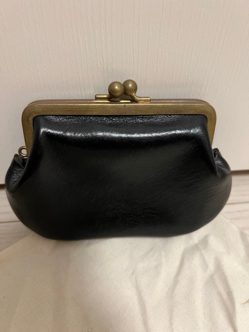 お値下げ　N25 黒のレザーがま口財布