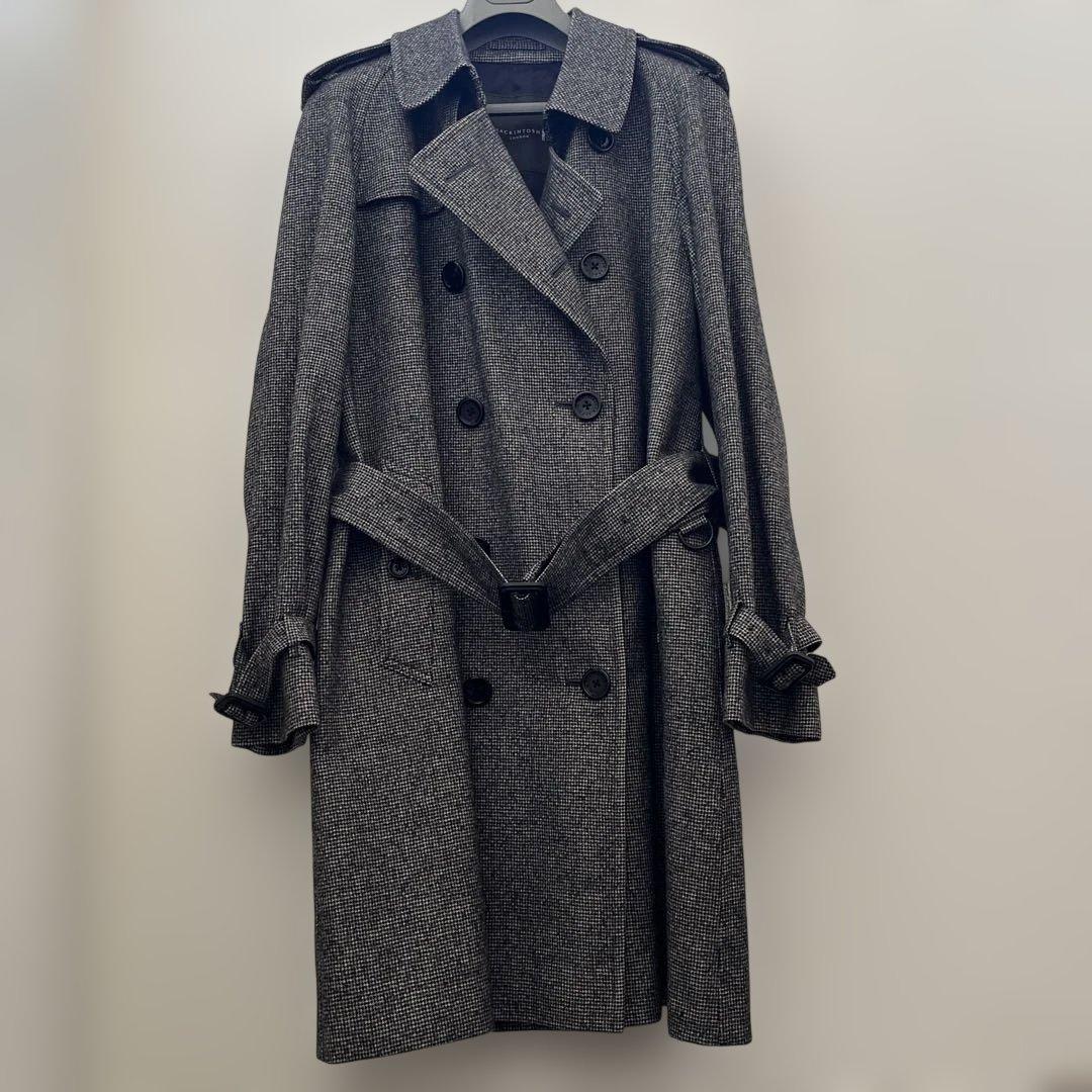 マッキントッシュロンドン　トレンチコート　ウールグレー系サイズLL