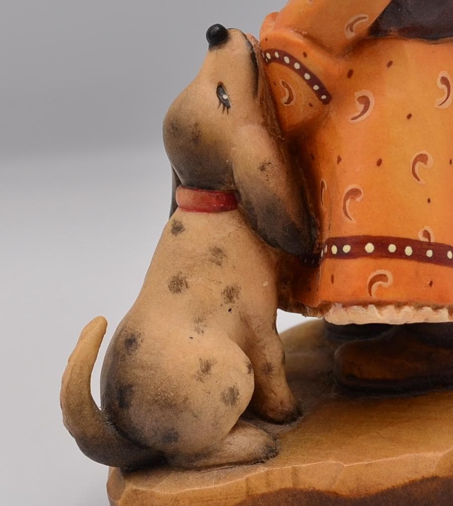 少女と仔犬　アンリ　ANRI　イタリア　高さ16ｃｍ　限定品　ご成約済み