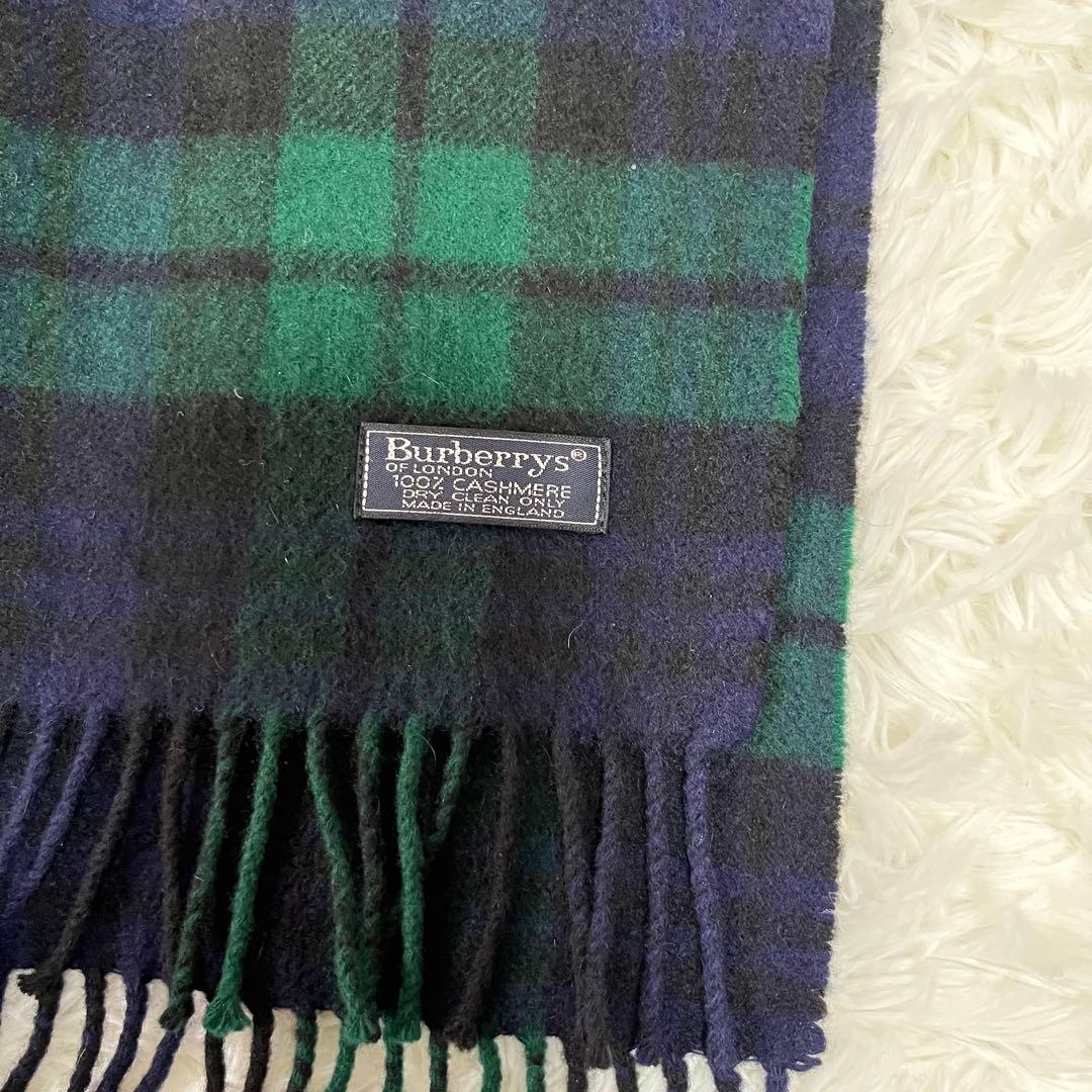 ア*ル様 Burberrys バーバリーズ カシミヤマフラー 英国製 ブラックウ