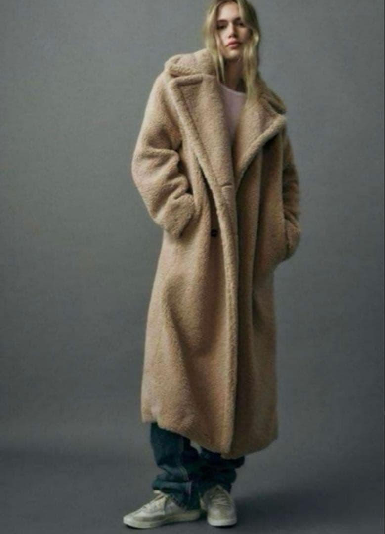 ZARA ザラ エクストラロング フェイクボアコート　テディベアコート