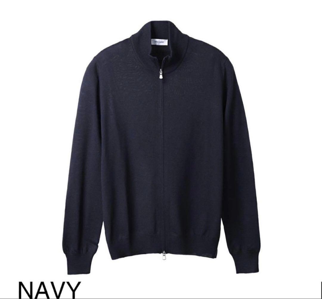 Gran Sasso ジップアップ カーディガン ネイビー　52