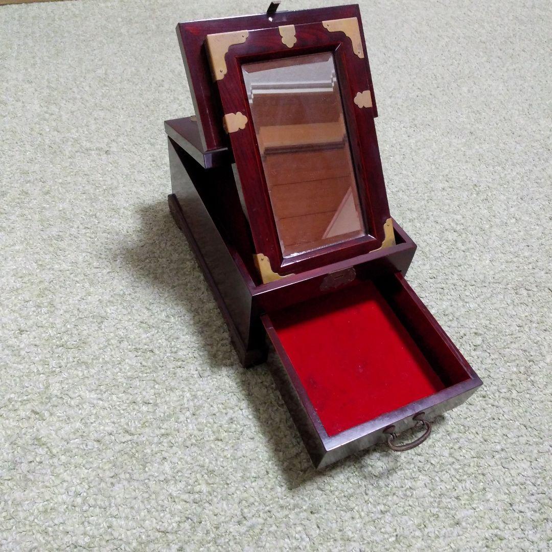 ◆レトロ◆木製アクセサリーケース ミラー付き