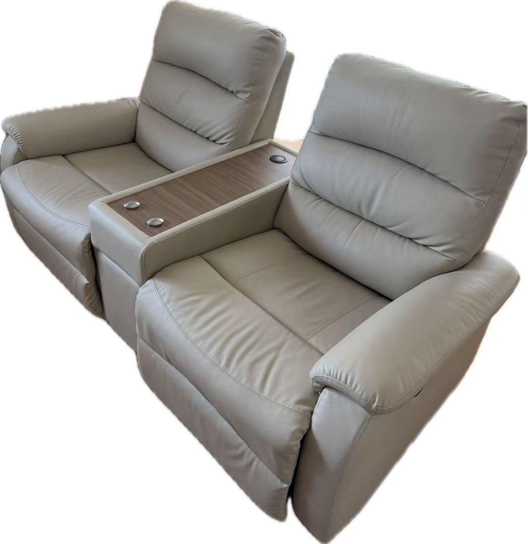 NITORI 電動ソファ（2人掛け／収納テーブル付き）