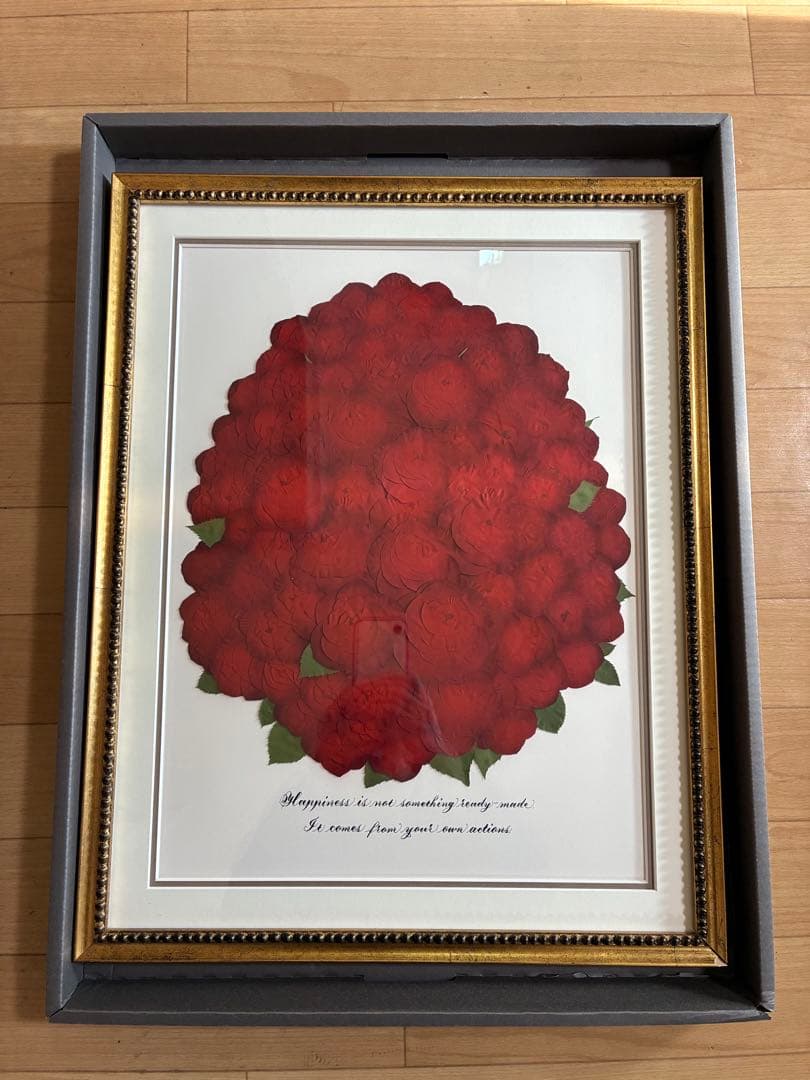 赤い花束 フレーム付き　バラ108本　薔薇　押し花