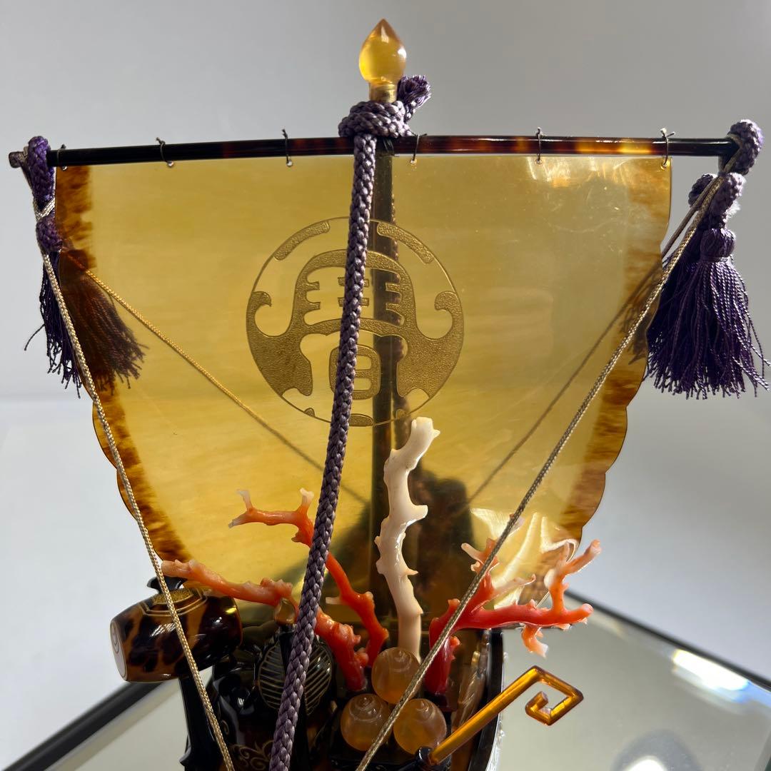 本鼈甲　宝船　1047g(台込) 20×16㎝(宝船)東な8-0201☆2F