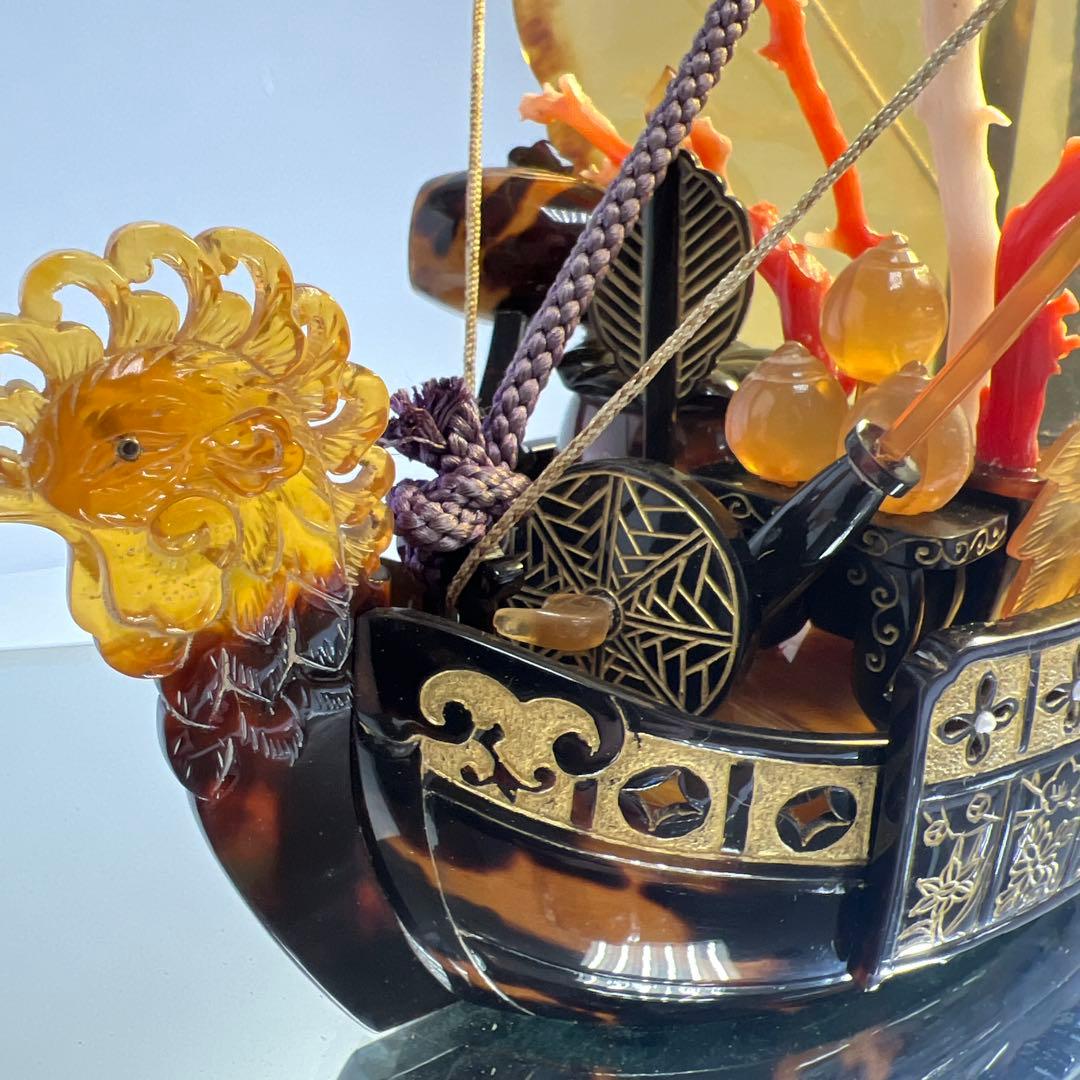 本鼈甲　宝船　1047g(台込) 20×16㎝(宝船)東な8-0201☆2F