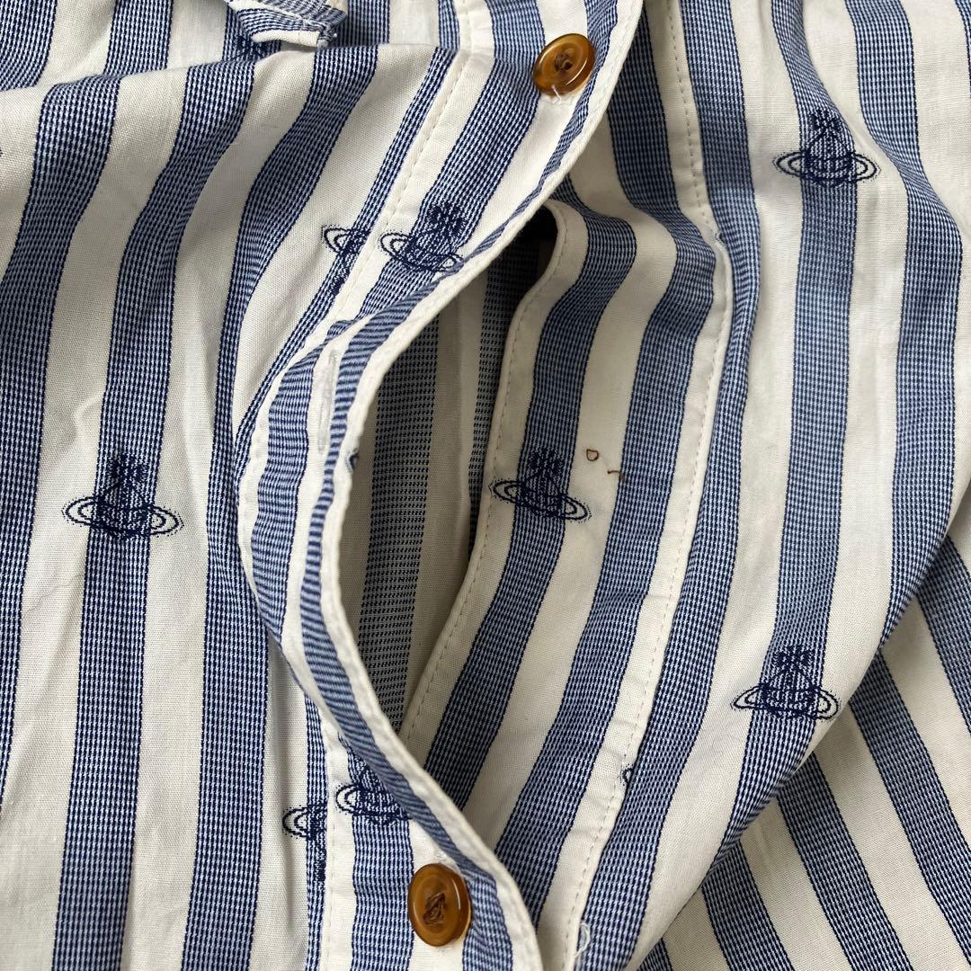 ヴィヴィアンウエストウッド　 ストライプ　オーブロゴ　ブラウス　フリル