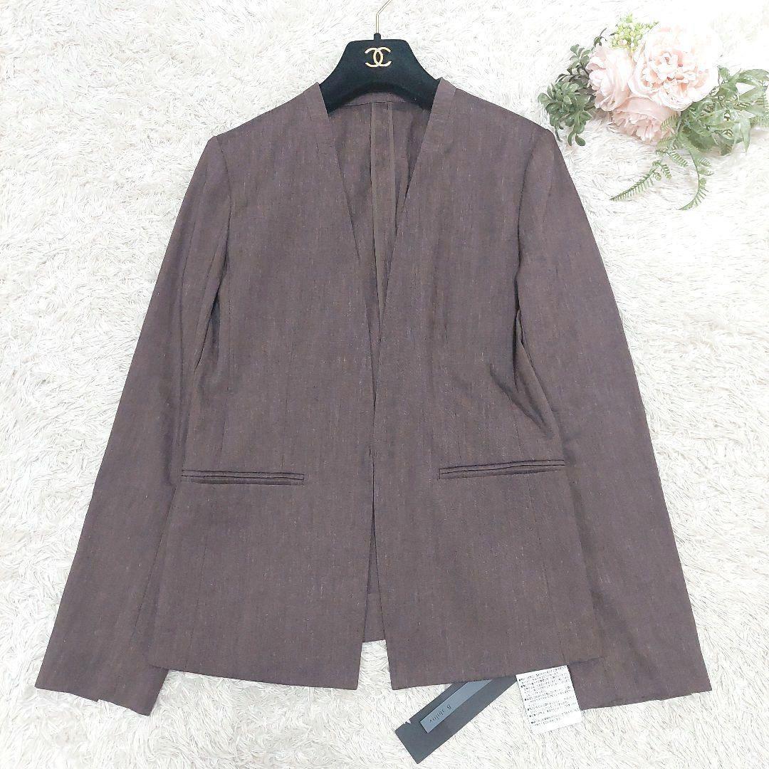 新品タグ付き BOSCH ボッシュ リネン ノーカラー パンツスーツ