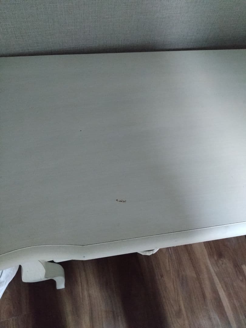 ホワイト サイドテーブル 引き出し2つ　ロココ調家具　猫足　franfran系