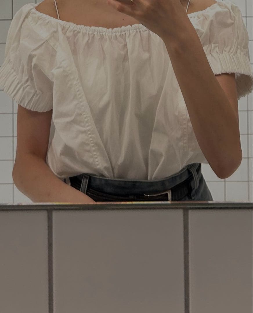 トップス anuke Gather Offshoulder Tops