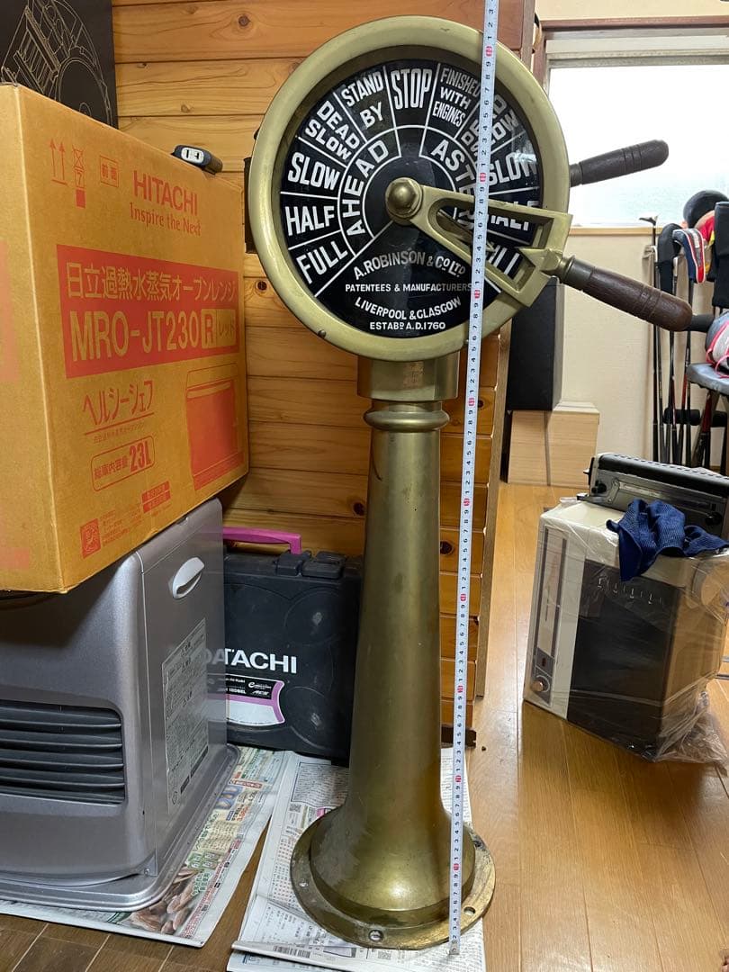 船舶用エンジンテレグラフ　船内信号機置物　インテリア　アンティーク　船　レトロ