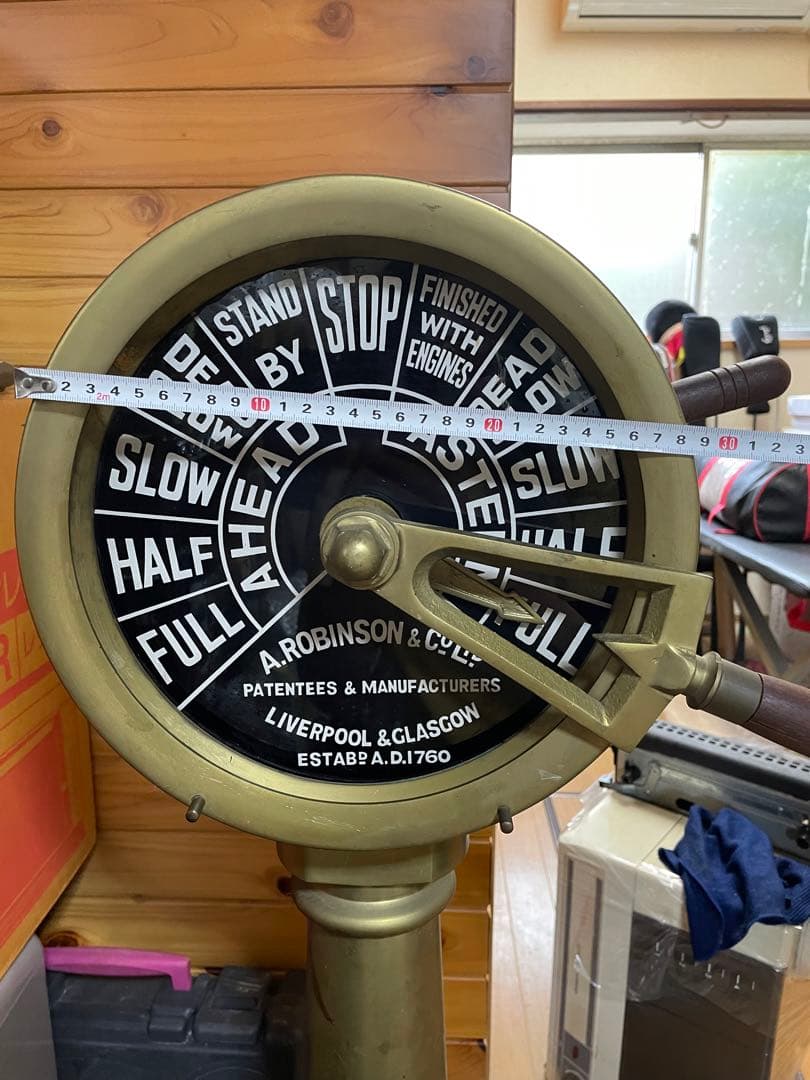 船舶用エンジンテレグラフ　船内信号機置物　インテリア　アンティーク　船　レトロ