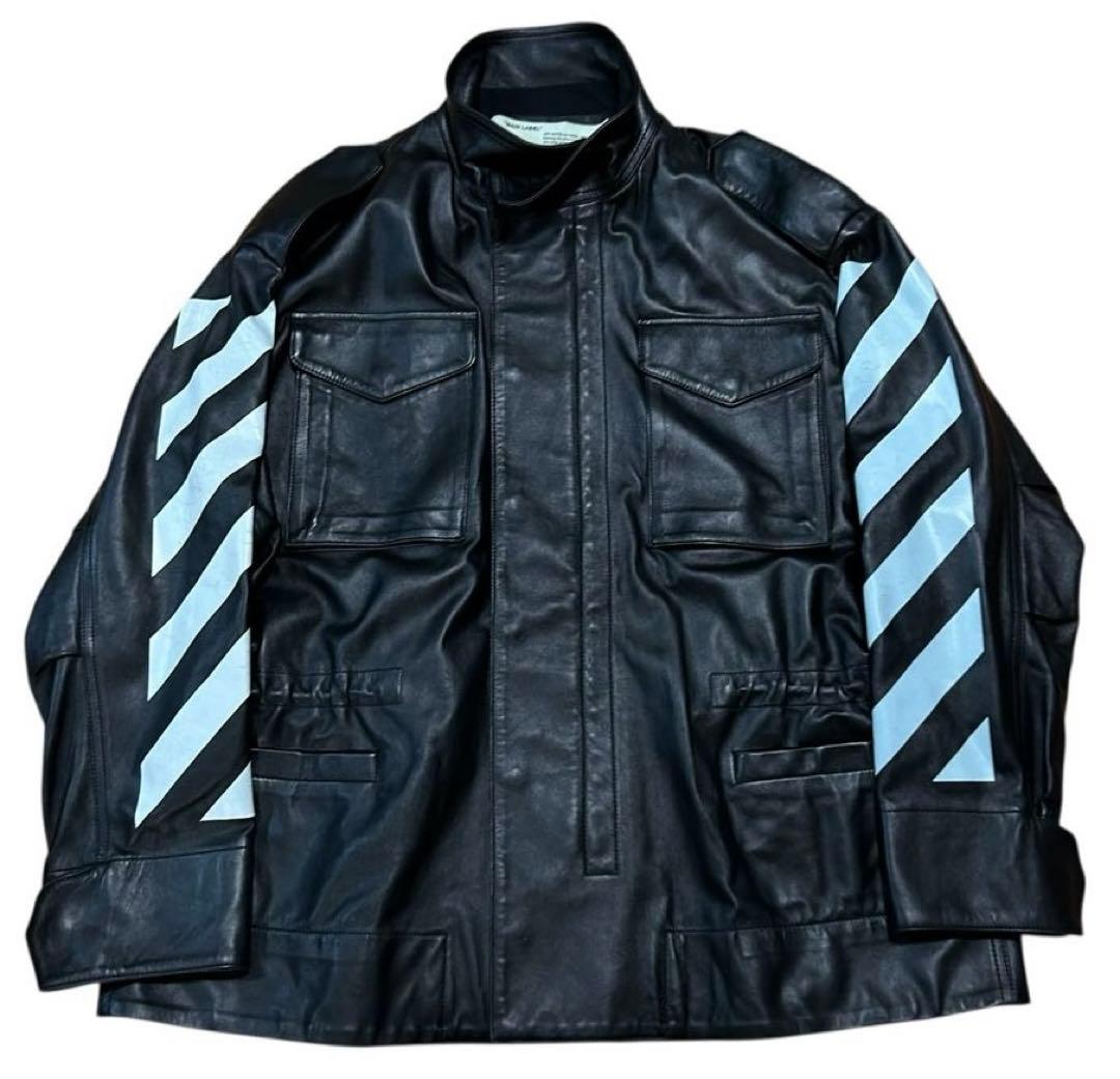 OFF-WHITE アロープリント レザージャケット