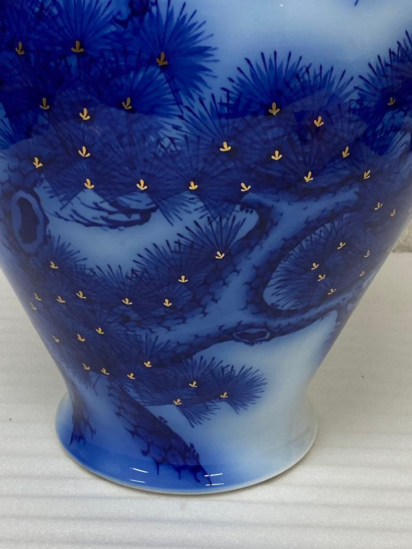 3-3289 香蘭社の染錦模様老松文花瓶