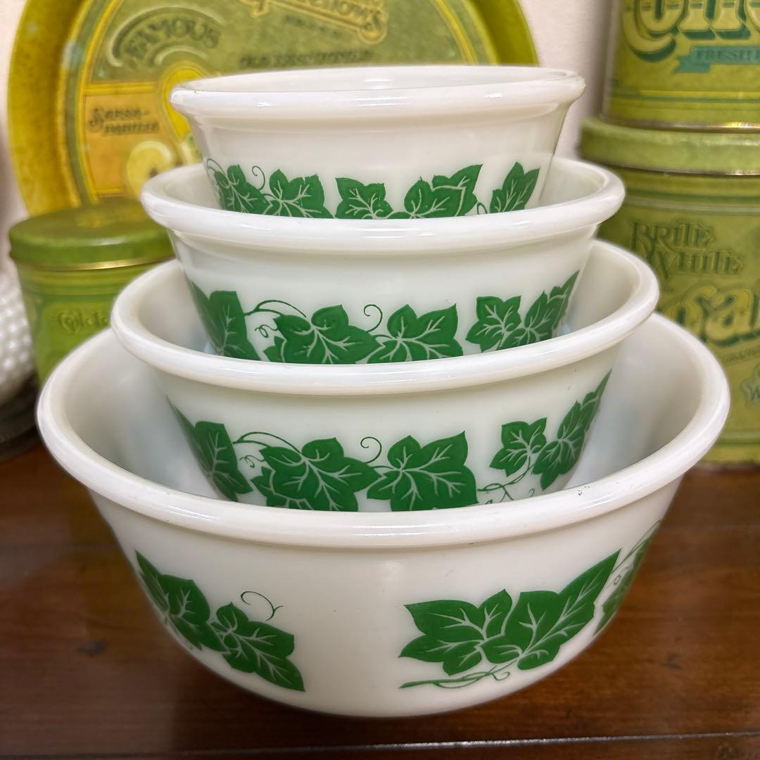 【4点セット】Hazel-Atlas ヘーゼルアトラス ミキシングボウル