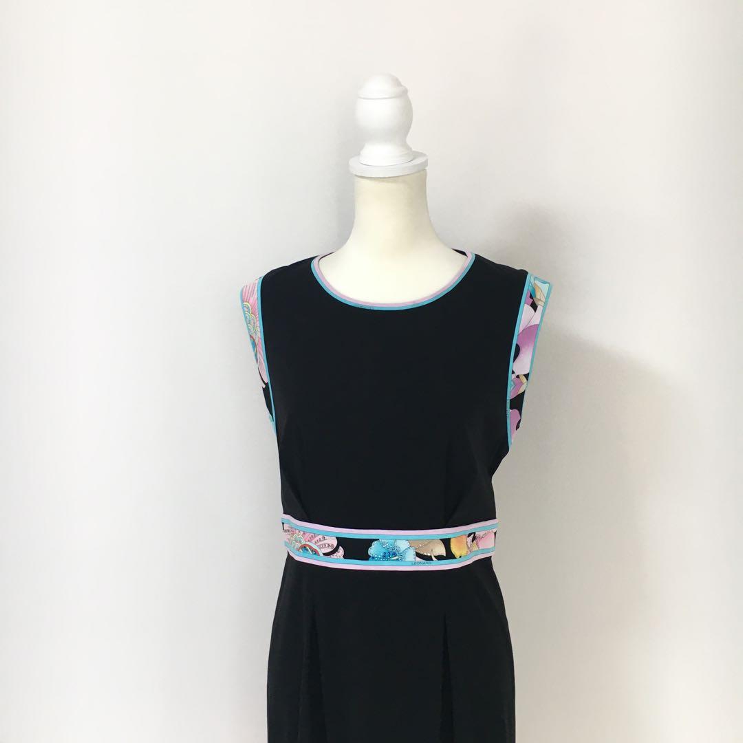 美品　LEONARD レオナール コットン　ストレッチ　ワンピース　L