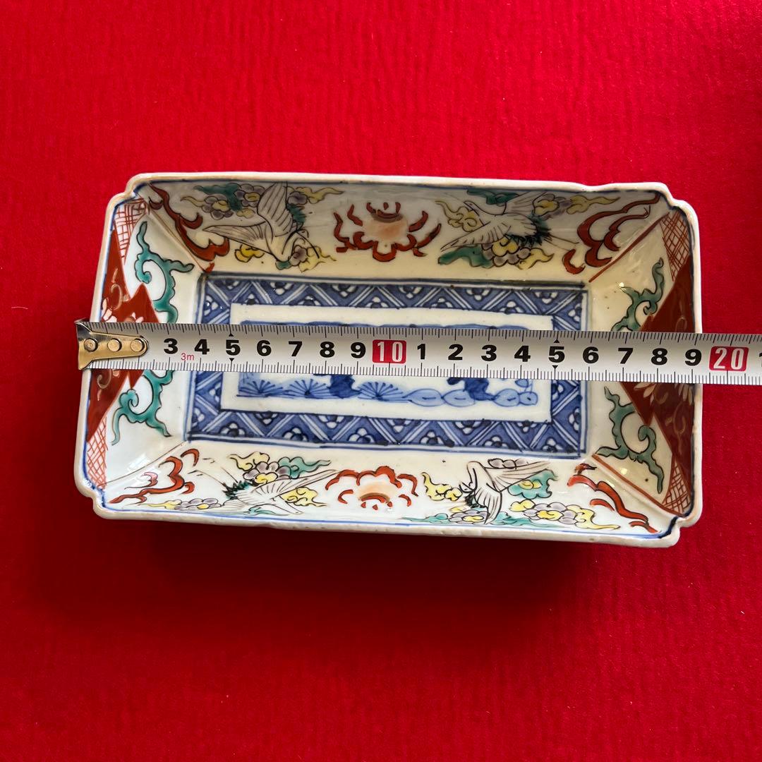 有田焼 伊万里焼 古伊万里 色絵 角皿 5枚 管理A3148