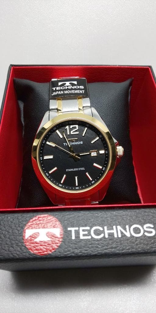 テクノスデイト付メンズクオーツウオッチT9C16TB　ブラック