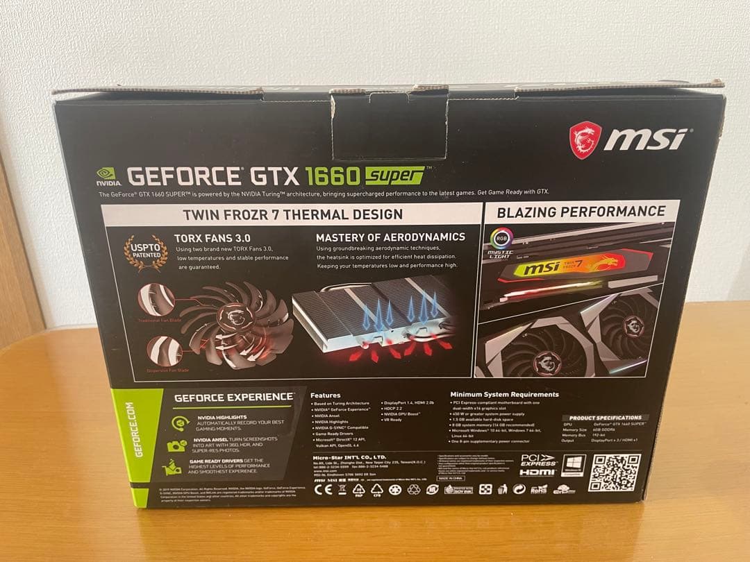 グラフィックボード・グラボ・ビデオカード MSI GeForce GTX 1660 Super Gaming X