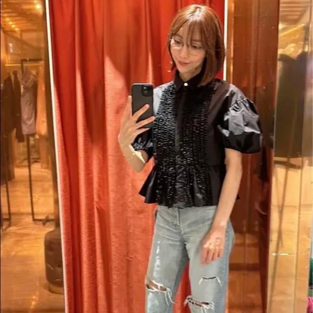 【未使用】HIAND ぺブラムフリルシャツ