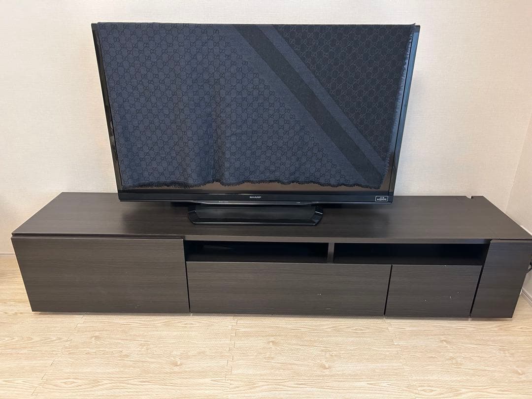 テレビ台 テレビボード 木目調 ブラック 幅180cm