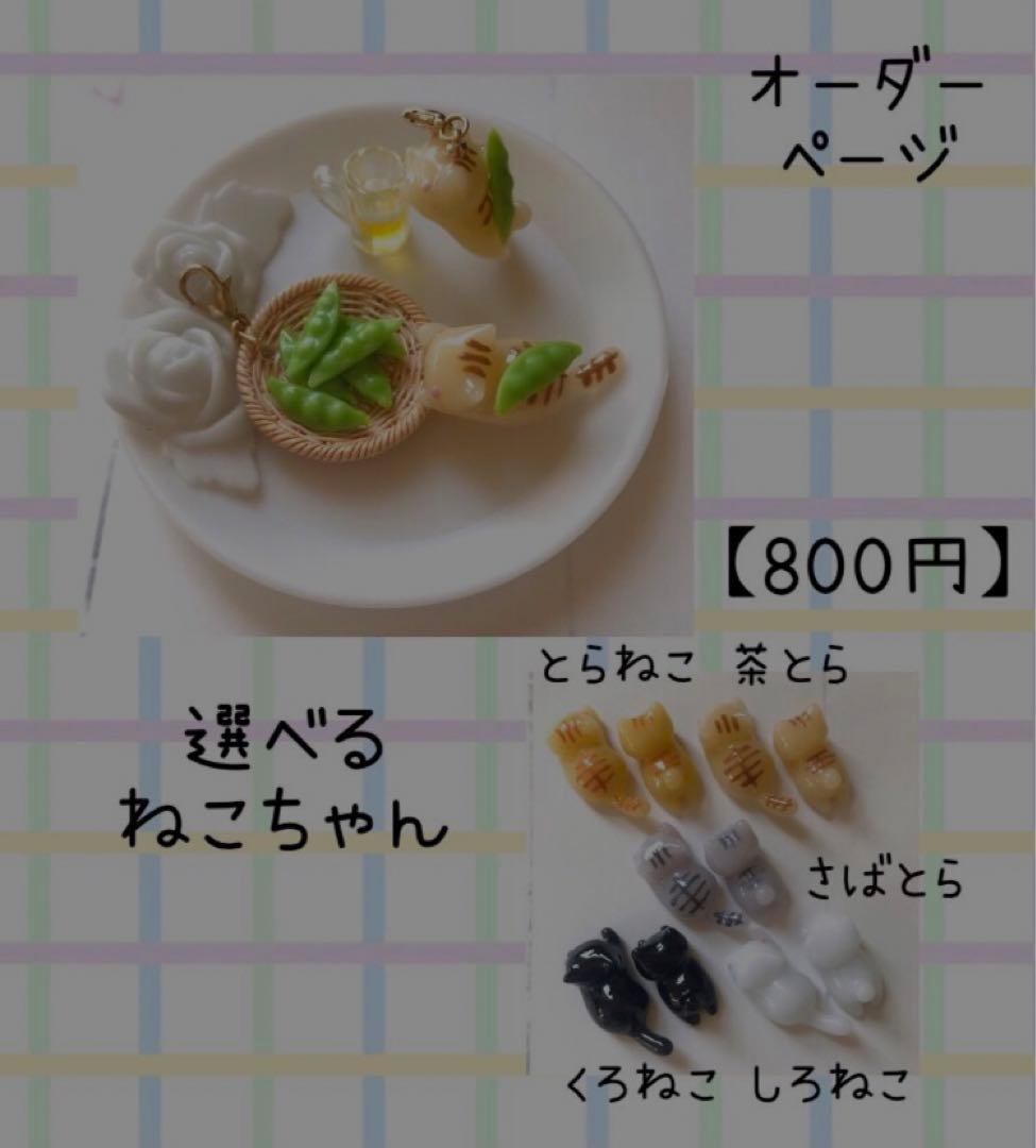 ♥︎選べる♥︎じゃれねこちゃん・ぐでねこちゃんチャーム　枝豆＆ビール