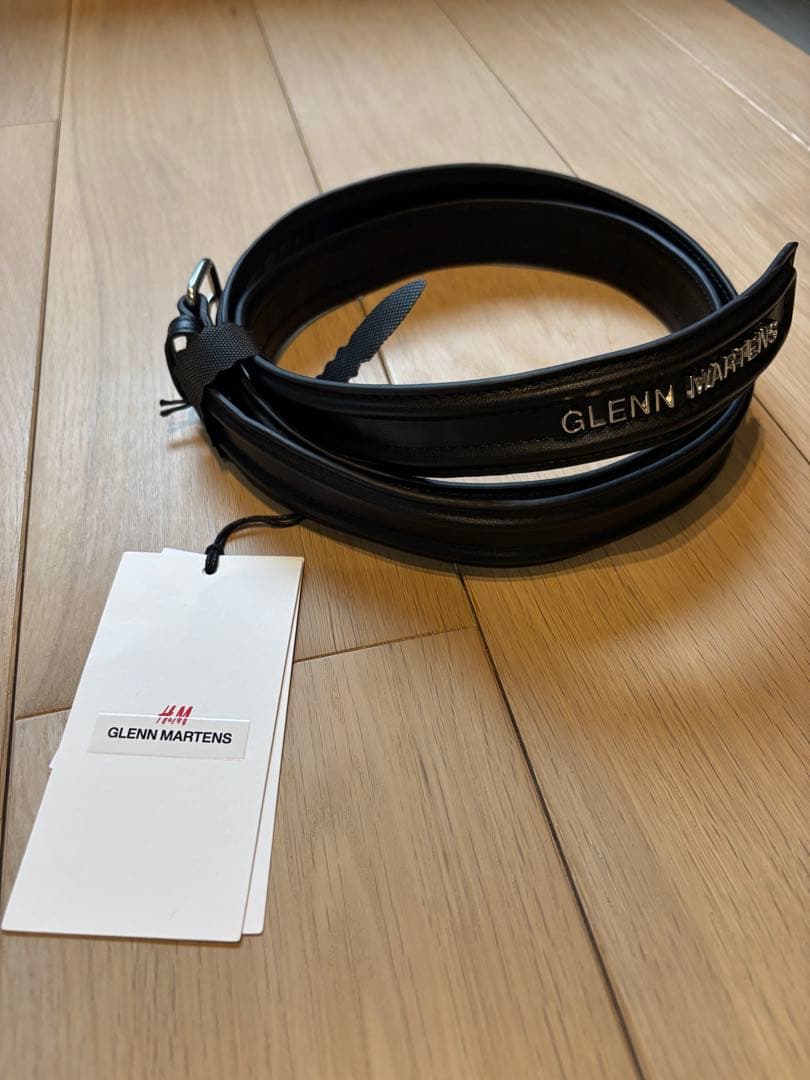 【新品未使用】GLENN MARTENS ブラックレザーベルト　H &M