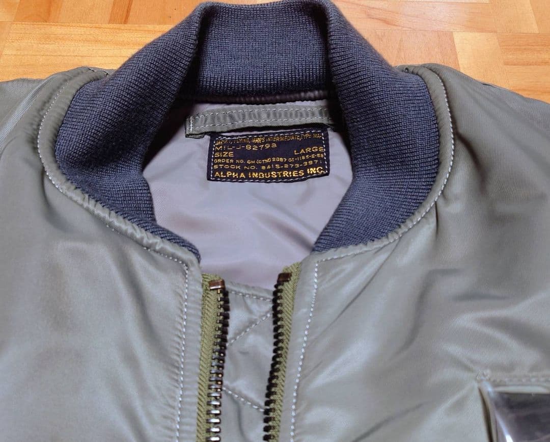 ALPHA MA-1 TEST SAMPLE Lサイズ セージグリーン