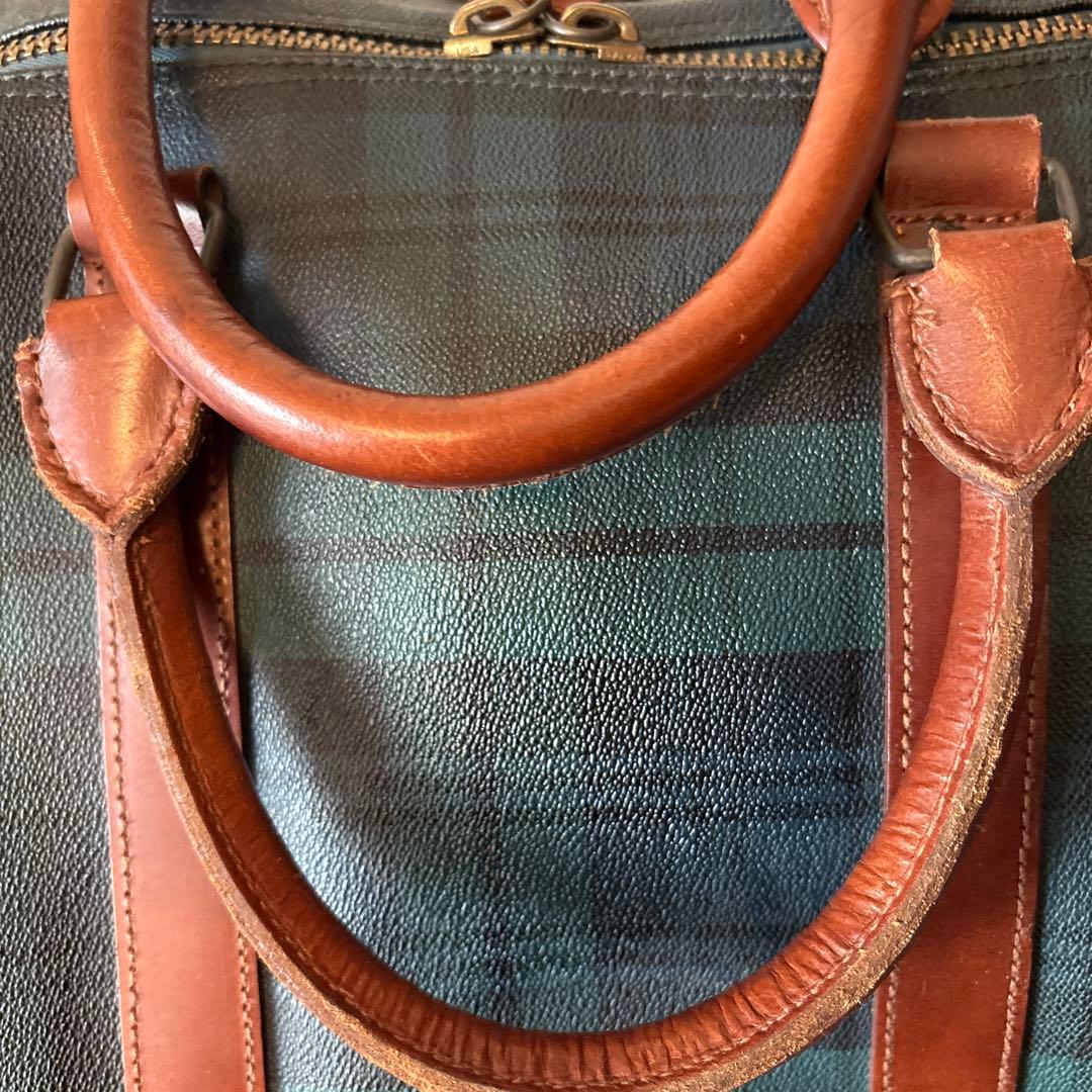 POLO RALPH LAUREN ボストンバッグ チェック柄 レザー