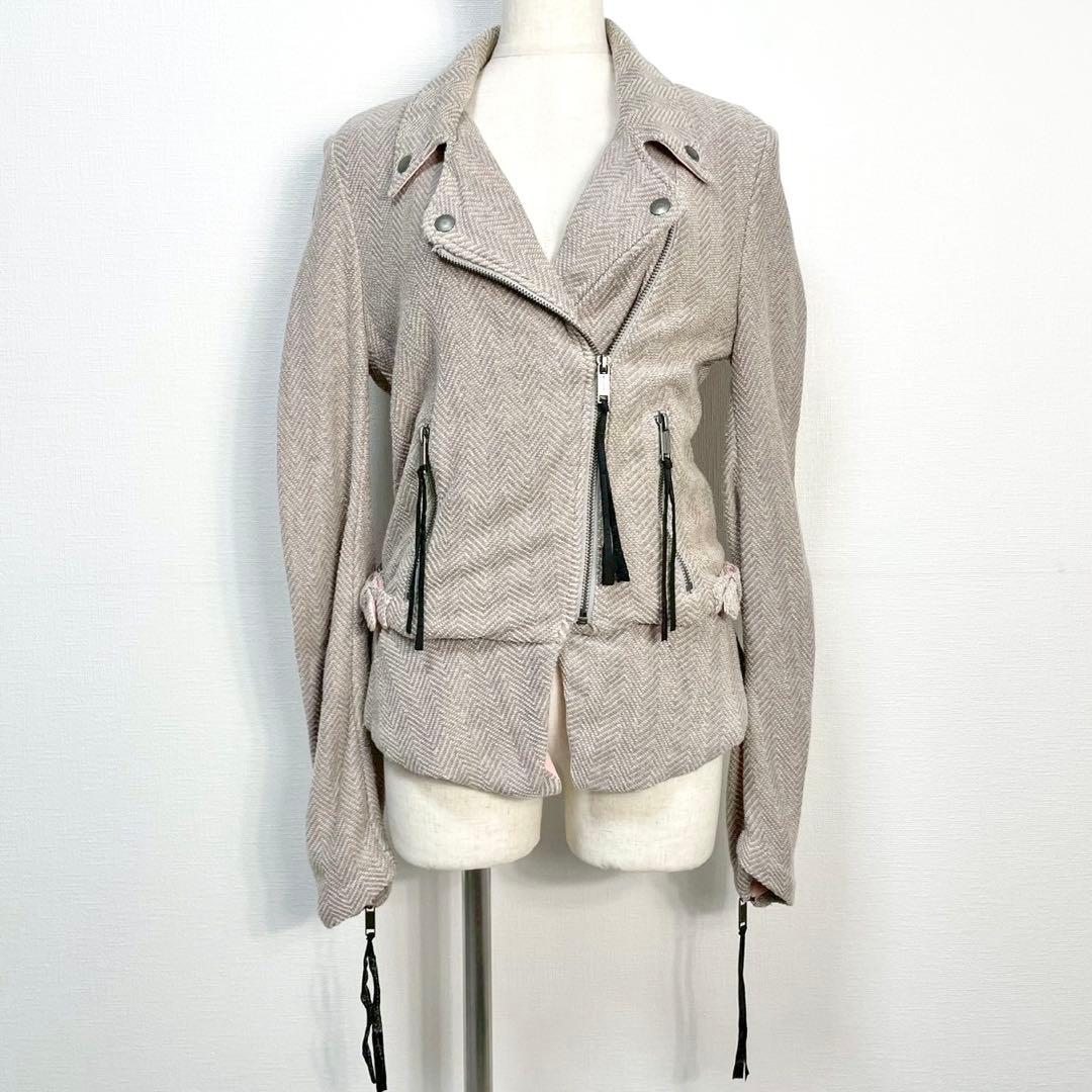 y2k❤️ 00s DIESEL ヘリンボーン コットン ライダースジャケット