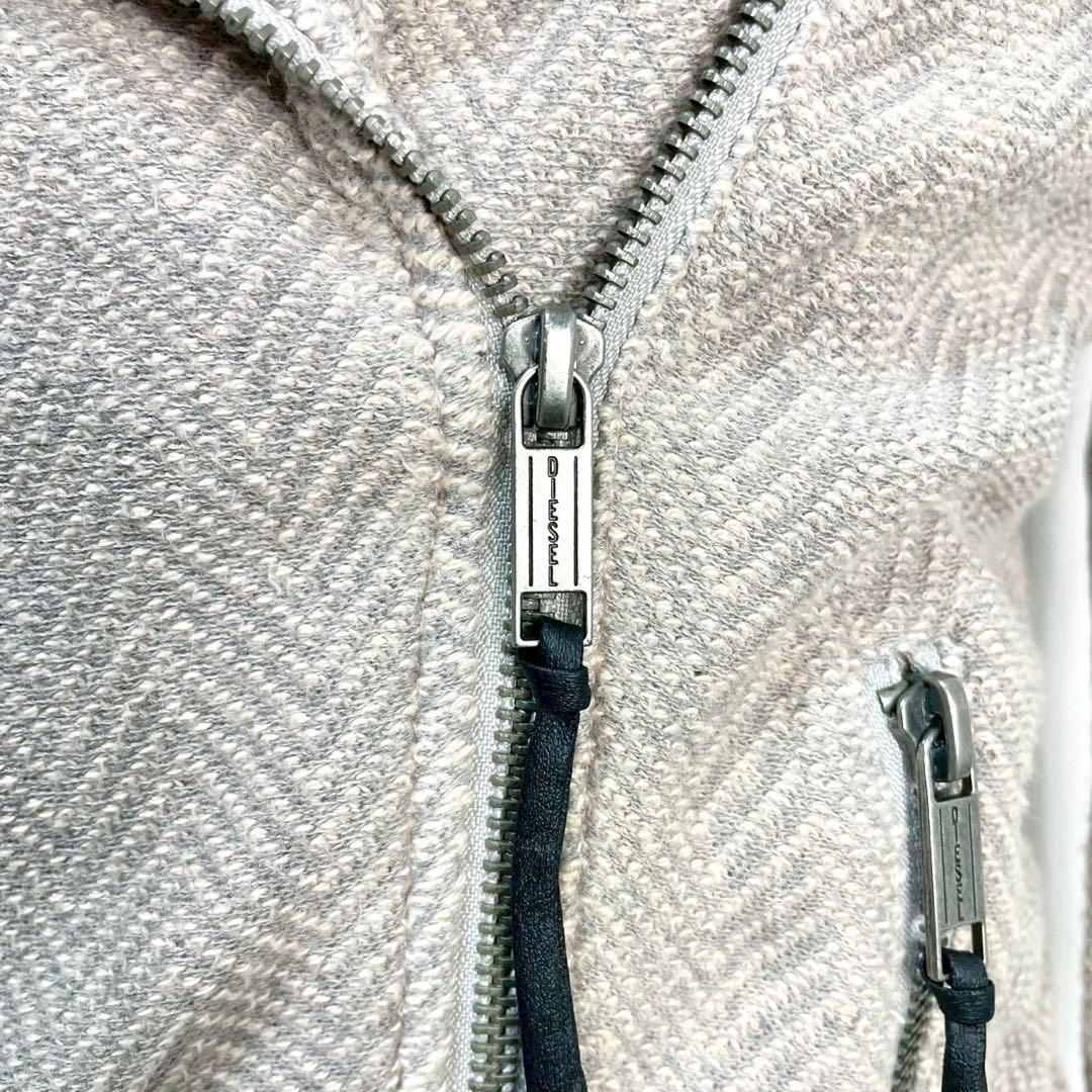 y2k❤️ 00s DIESEL ヘリンボーン コットン ライダースジャケット