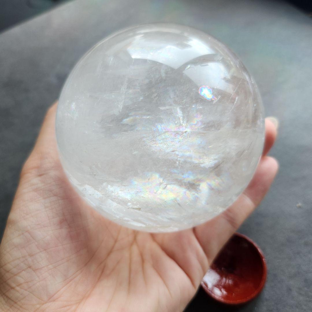 【一点物】超虹入り✨大きな カルサイト スフィア 丸玉 ✩.*˚天然石