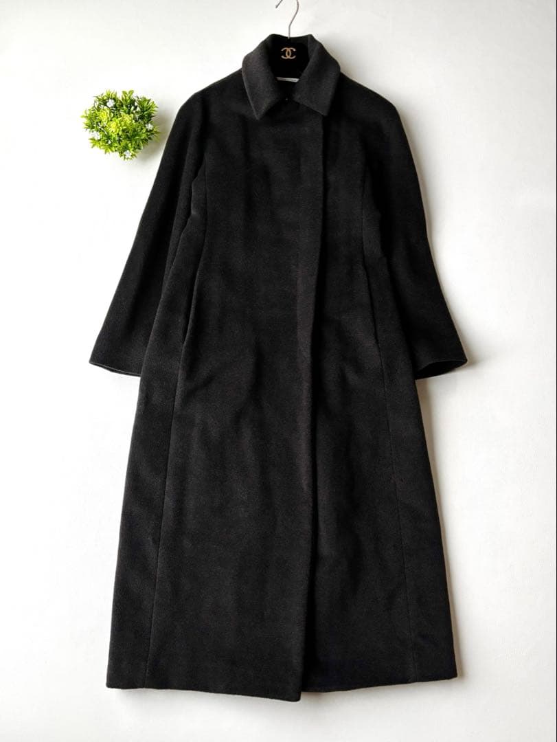 Max Mara ロングコート マキシ丈　白タグ　カシミヤ混　比翼仕立て　40