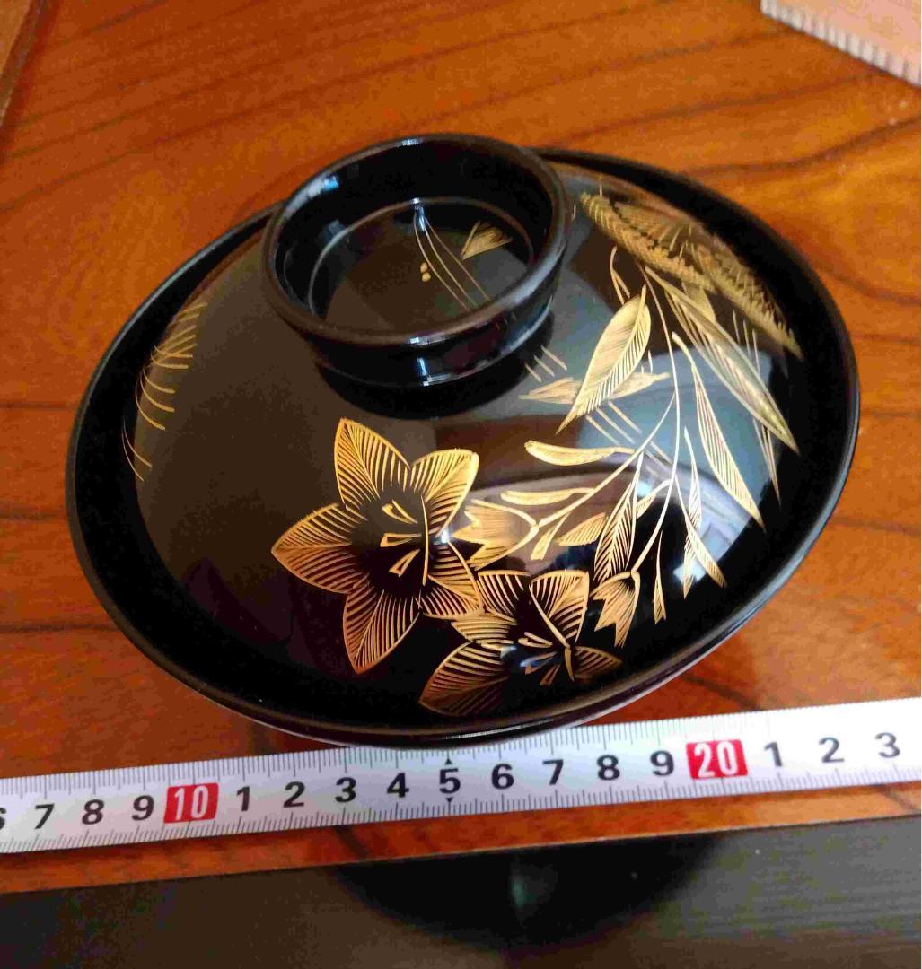 輪島本漆器 椀 10個セット 金色模様 木箱付き