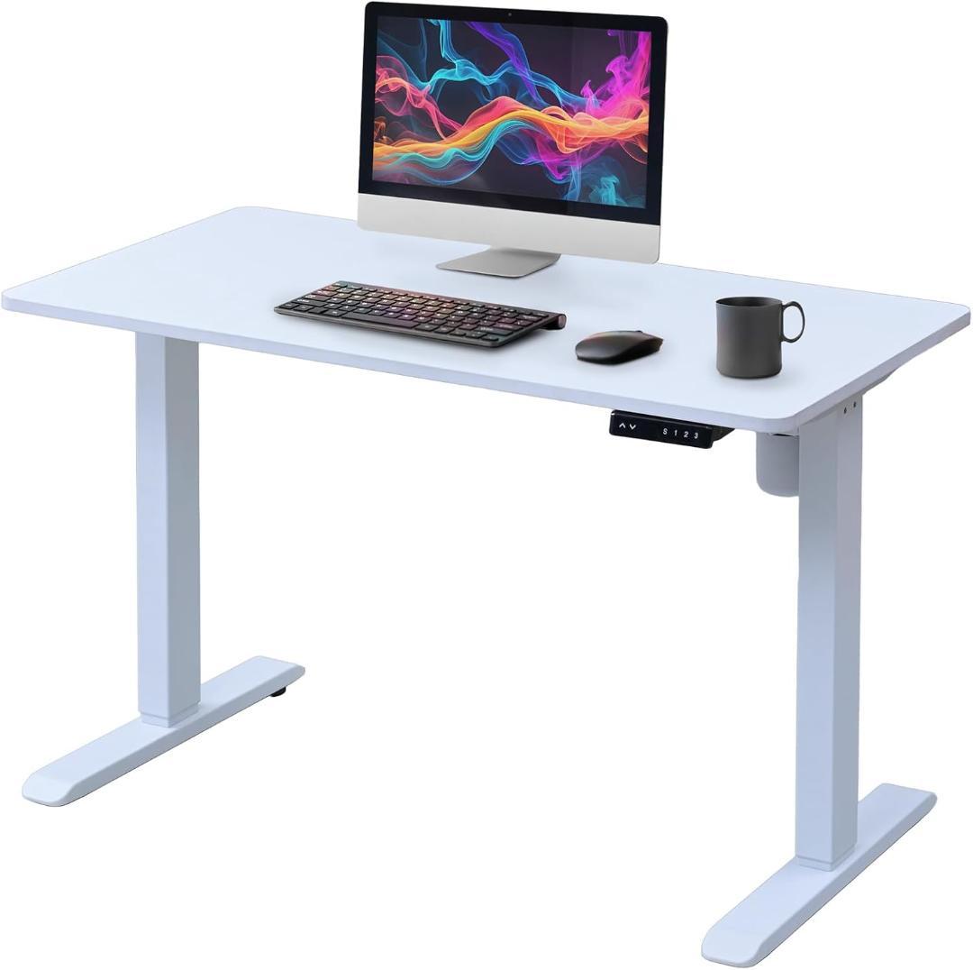 電動 昇降式デスク 衝突検知 USBコンセント付きAED-1260 WH/MWH