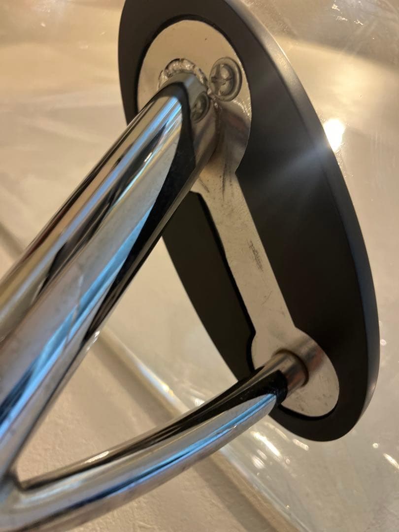 ミッドセンチュリー スクエア ガラステーブル 2段 TEMPERED GLASS