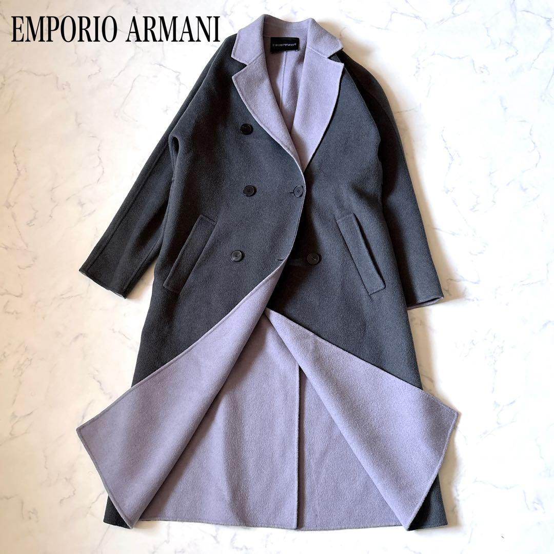 【EMPORIO ARMANI】カシミヤウールリバーコート　チェスターコート38