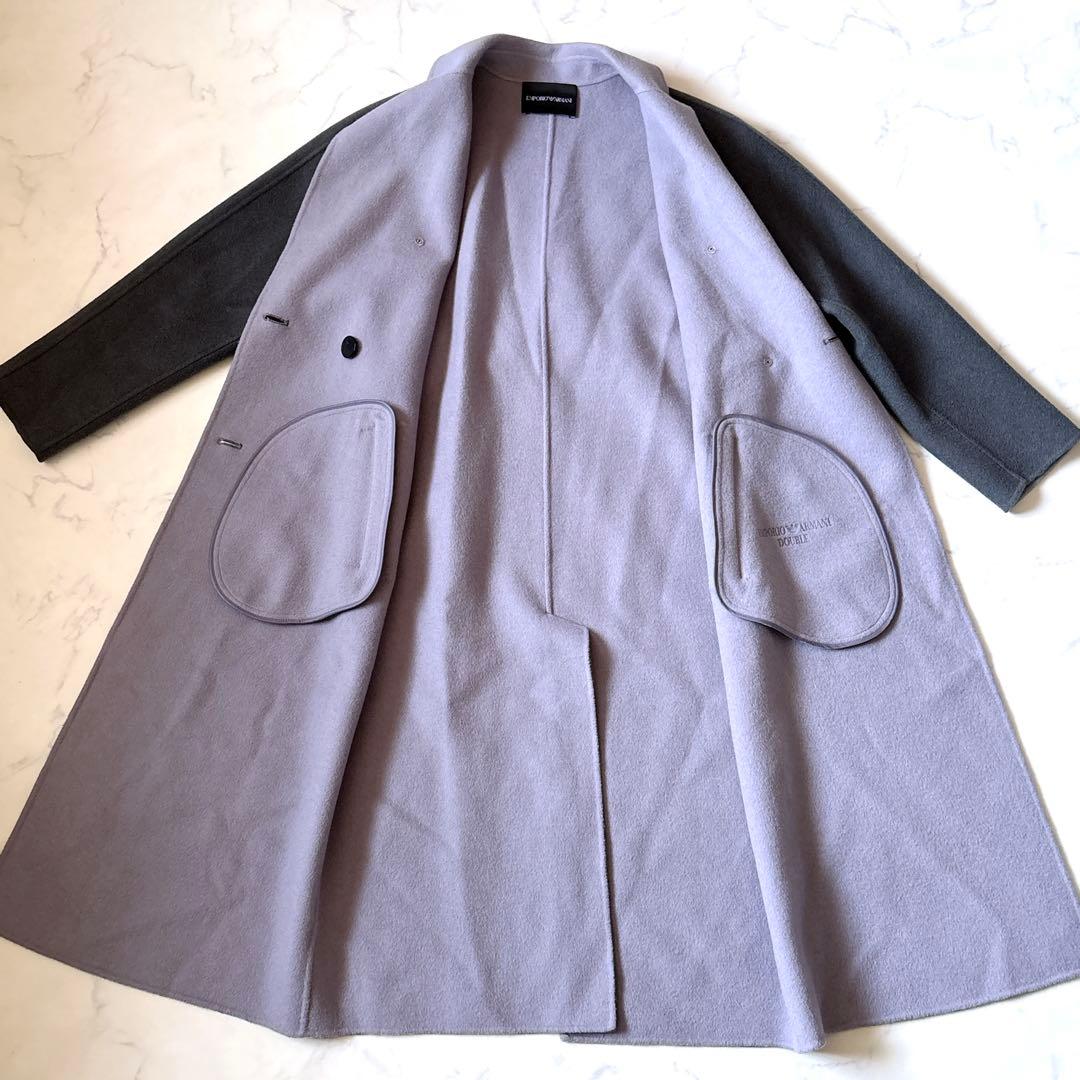 【EMPORIO ARMANI】カシミヤウールリバーコート　チェスターコート38