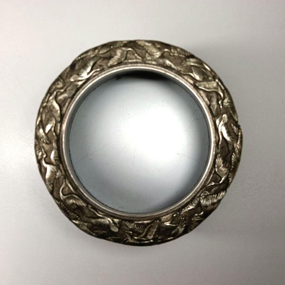 香炉 佐野宏采作　亀紐篭目透し蓋　鶴図亀摘　茶道具