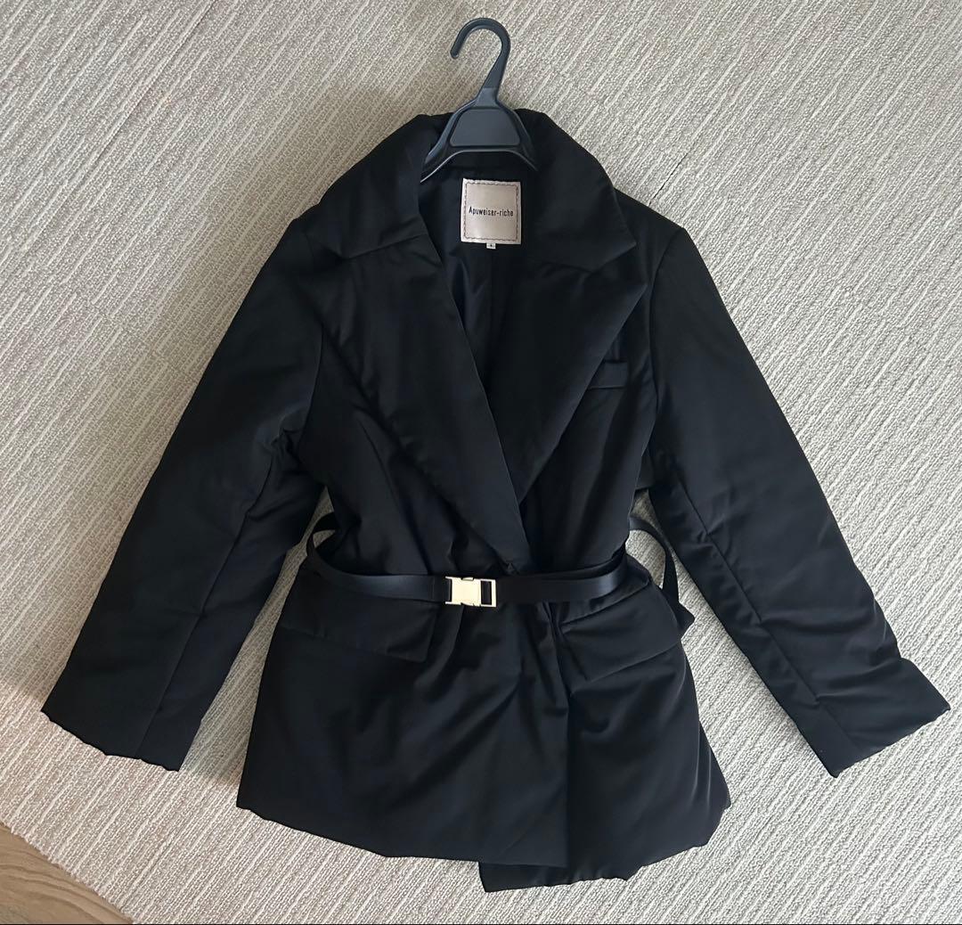 《泉里香さん×Oggiコラボ》テーラードパディングコート ブラック 手洗い可能