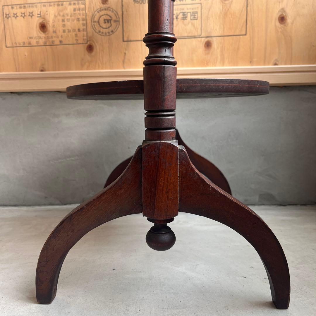 ケーキスタンド アンティーク イギリス 木製 三段 インレイ アフタヌーンティー