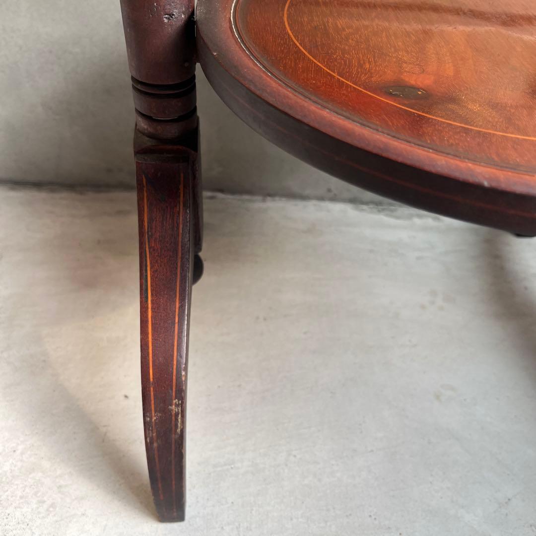 ケーキスタンド アンティーク イギリス 木製 三段 インレイ アフタヌーンティー