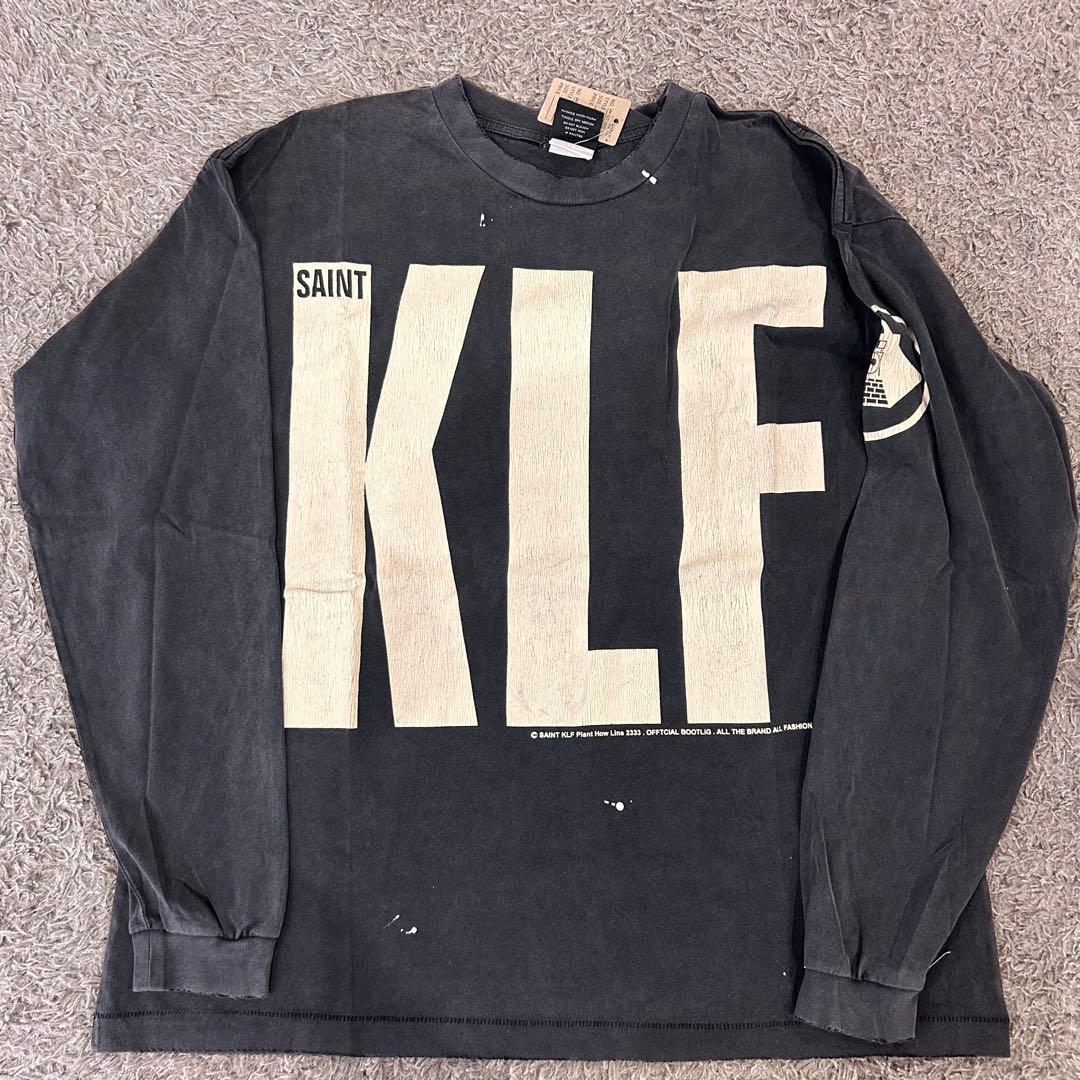 SAINT KLF ビンテージ風　ダークグレー　Tシャツ