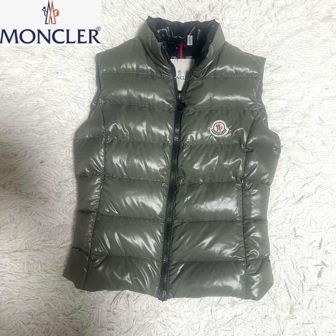 【良品】MONCLER モンクレール　ダウンベスト サイズ00 オリーブ色